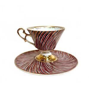 Shafford Japan Swirl Lustre Cup & Saucer – Gold Trim – Vintage Fine China